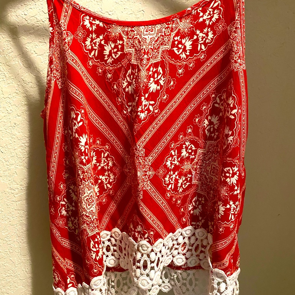 Red and White Summer Tank
